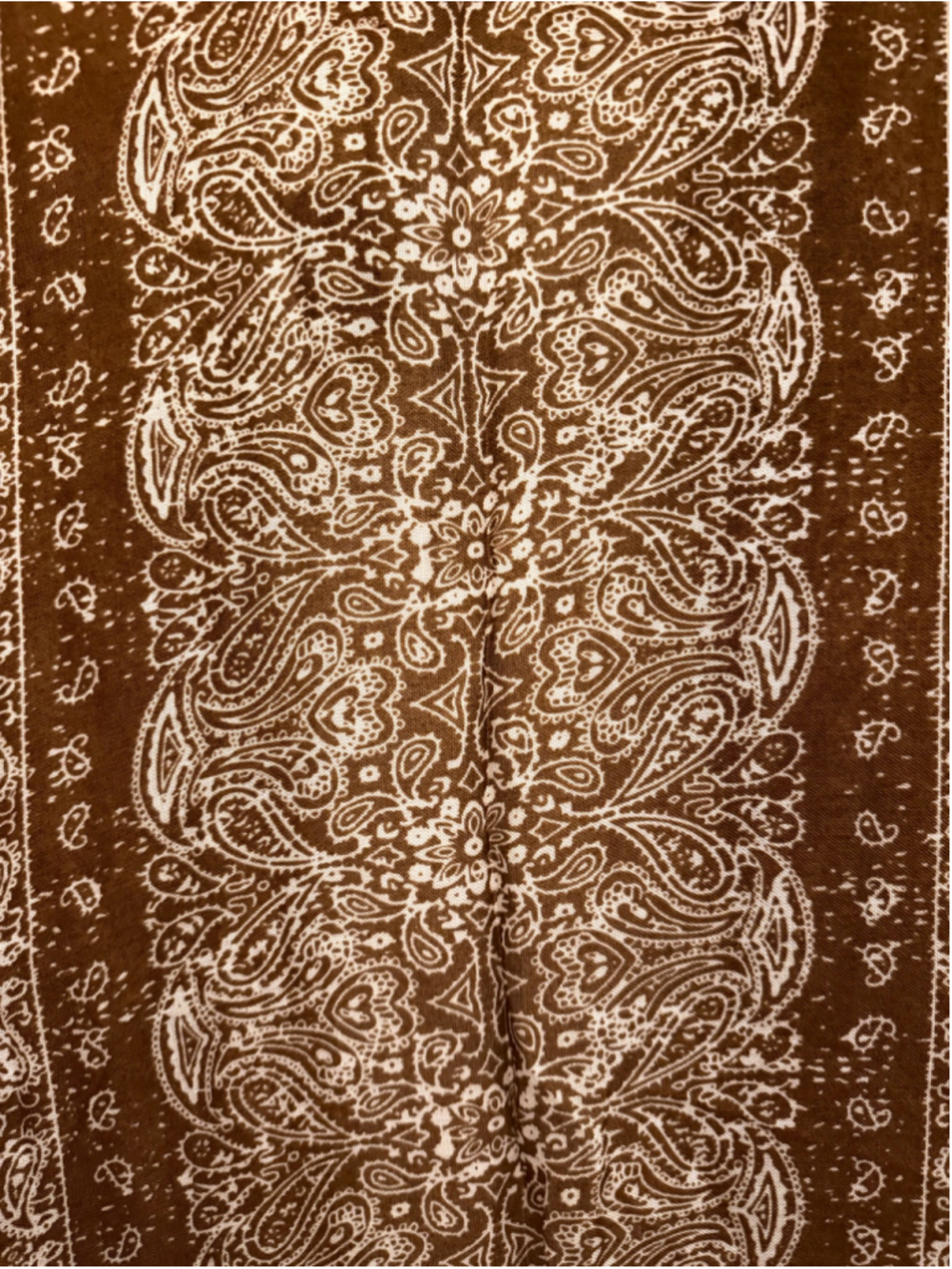 Women's Paisley Perfection Free Flow Kimono One Size Brown White Boho - Picture 5 of 6